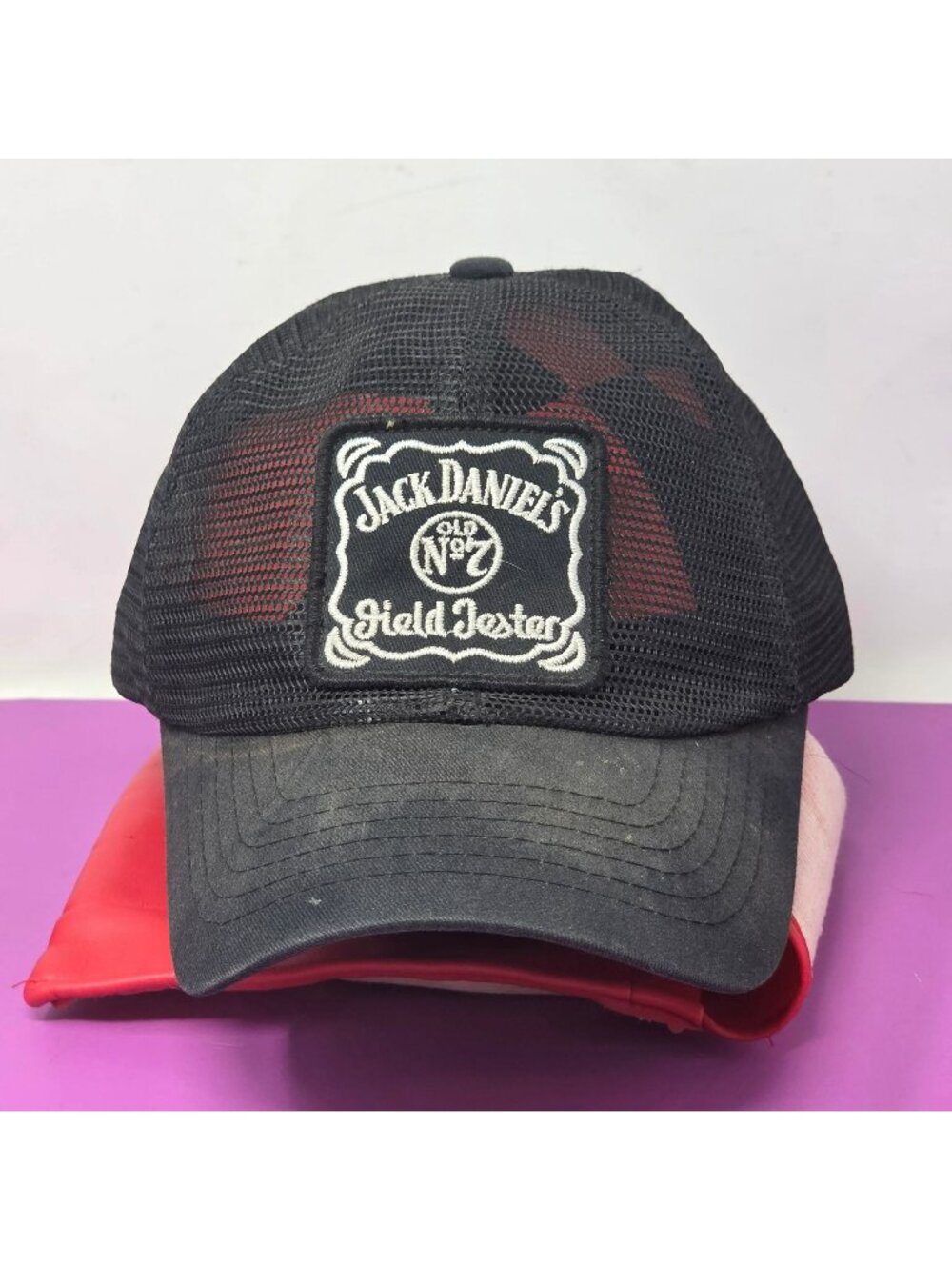 Jack Daniels‎ Old No. 7 Field Tester Black Mesh Trucker Hat Adjustable Snapback